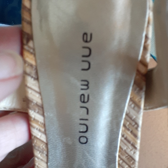 ANN MARINO - Strapped Cork Tan & Dark Brown Heels - Picture 3 of 8